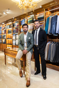 Sonu Sood in Our Tailored Green Blazer and Beige Trousers - Bharat Reshma