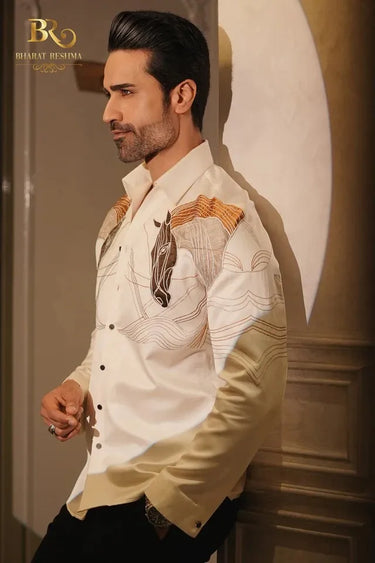 White Horse Embroidered Shirt
