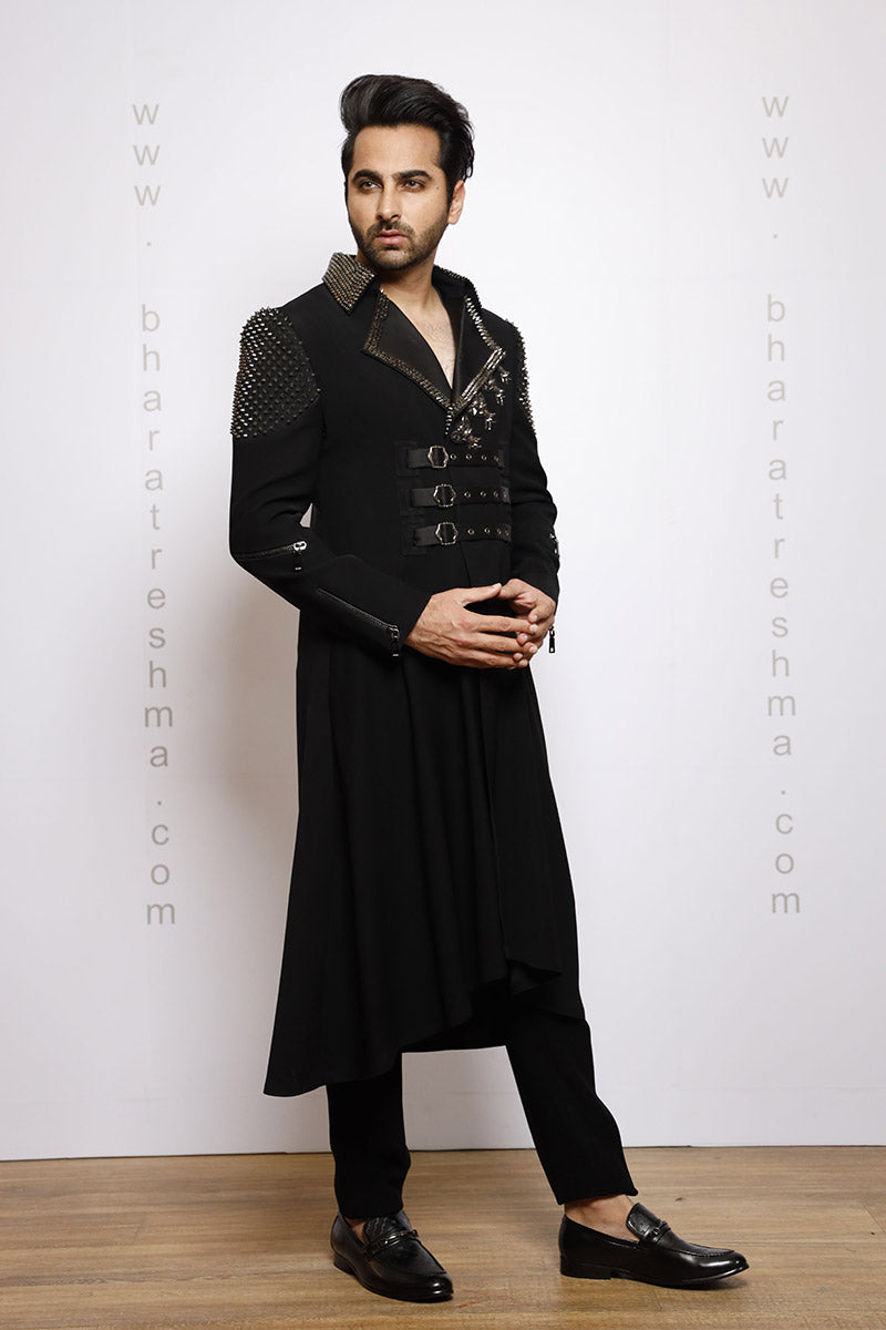 Studs and Plumeau Designer Gown for Men - Bharat Reshma