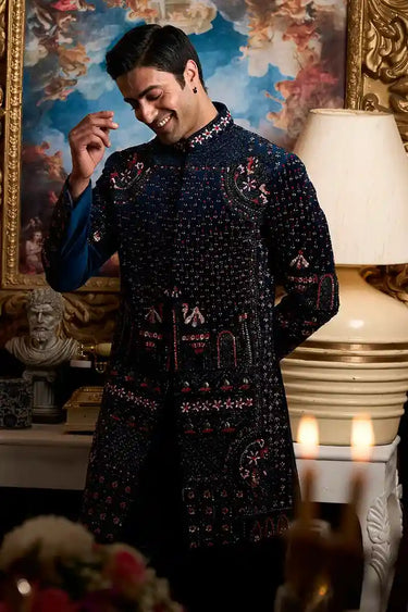 Designer Indo Western in Floral & Bird Patterns