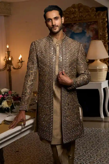 Designer Indo-Western for Men in Silk with Embroidery