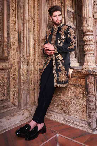 Designer Black Indo-Western Outfit for Men