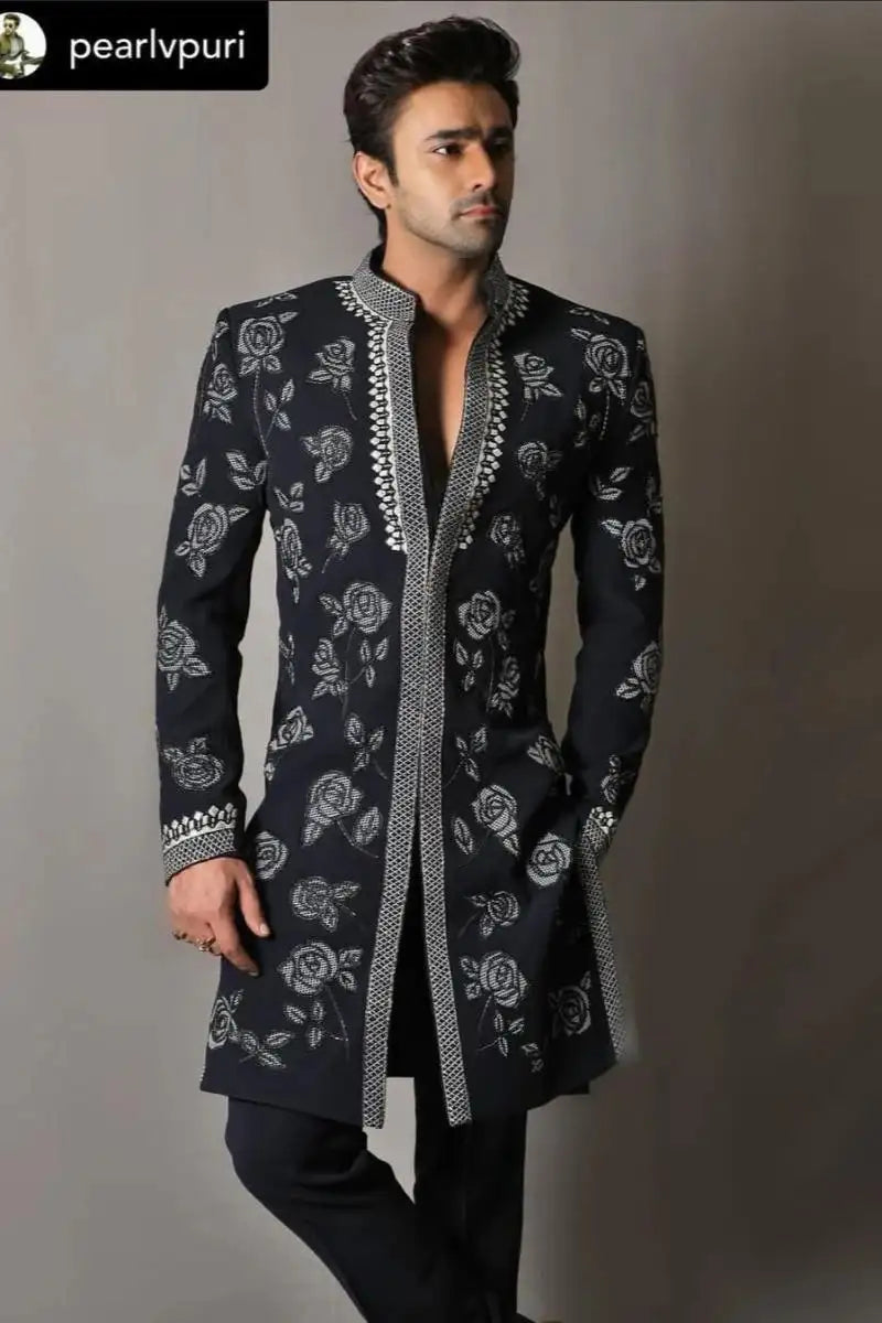 Midnight Blue Designer Indo Western