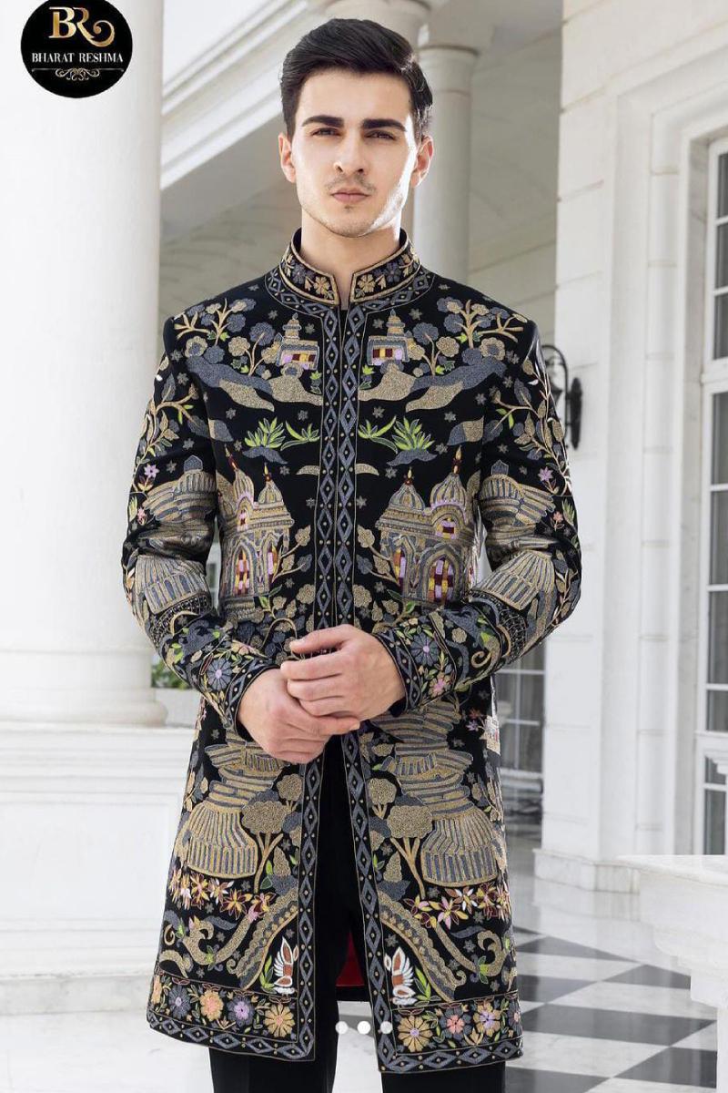 Black Indo-Western with Resham Embellishments