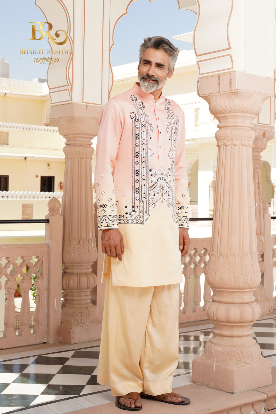 Sunset Ombre embroidered kurta set