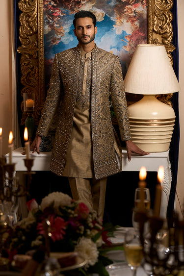 Designer Indo-Western for Men in Silk with Embroidery