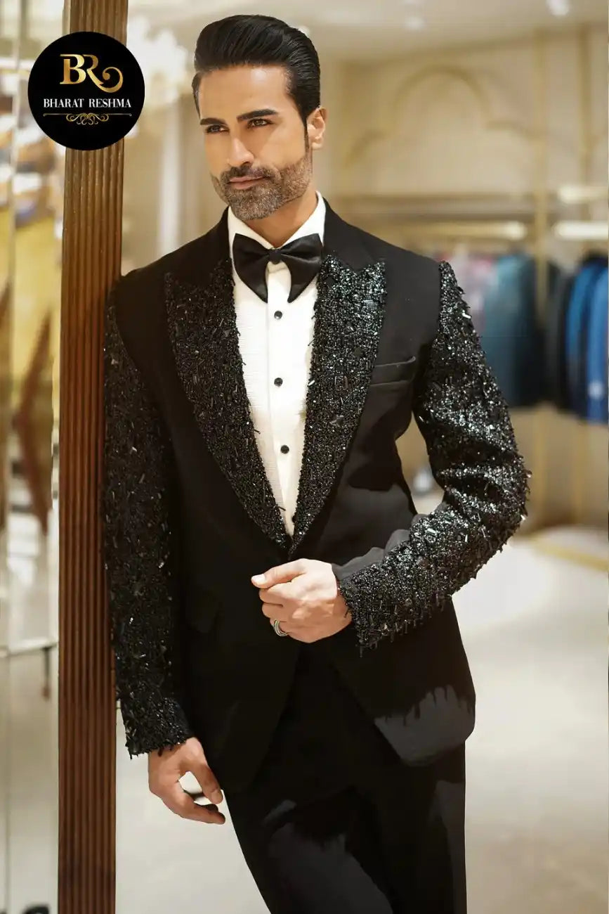 Black Tuxedo with Statement Black Studs