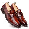 Leather Loafers with High-Gloss Finish & Nut-Style Closure - Bharat Reshma