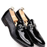 Black Patent Leather Horsebit Loafers with High-Gloss Finish - Bharat Reshma