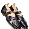 Men’s Leather Criss-Cross Strapped Semi-Formal Sandals - Bharat Reshma