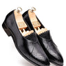 Zig-Zag Textured Leather Formal Shoes for Men - Bharat Reshma