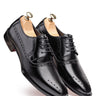 Black Leather Brogue Derby Shoes for Men - Bharat Reshma