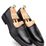 Premium Pure Leather Black Slip-On Loafers for Men - Bharat Reshma