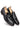 Black Leather Loafers with Croc-Pattern & Tassel Design - Bharat Reshma