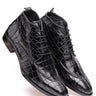 Croc-Pattern Leather Ankle Boots for Men - Bharat Reshma