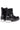 Black Pure Leather Fire-Design Boots with Metal Harness Detail