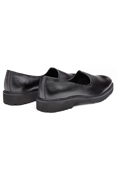 Premium Pure Leather Black Slip-On Loafers for Men - Bharat Reshma