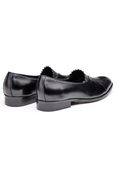 Zig-Zag Textured Leather Formal Shoes for Men - Bharat Reshma