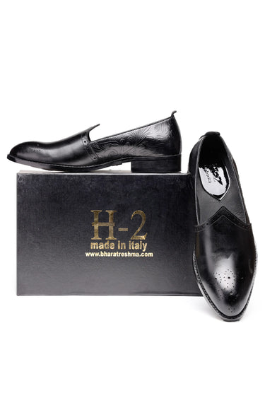 Leather Slip-On Loafers for Men with Elegant Brogue Detailing - Bharat Reshma