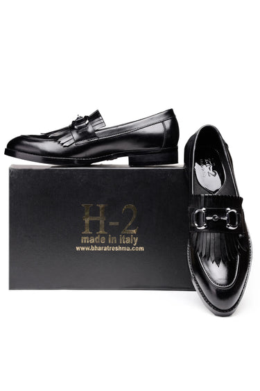 Leather Horsebit Loafers for Men with Fringe Tassel Detailing - Bharat Reshma