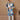 Blue wave kurta stole set - Bharat Reshma