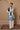 Blue wave kurta stole set - Bharat Reshma