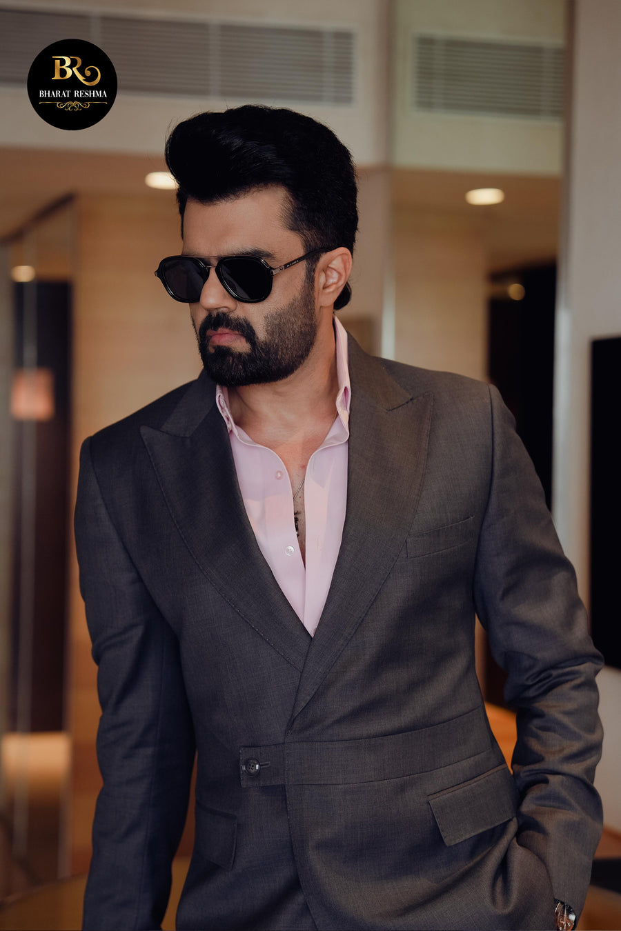 Manish Paul in Our Dark Gray 2 Piece Suit