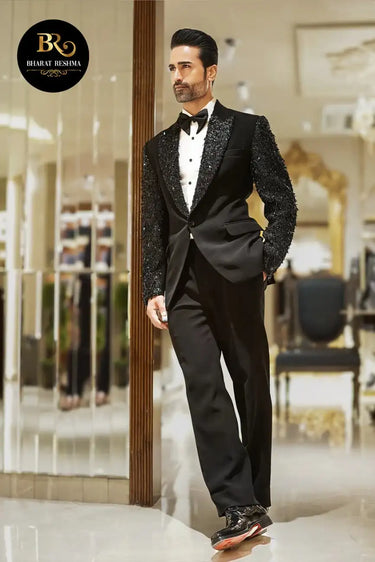 Black Tuxedo with Statement Black Studs