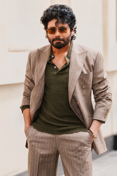 Nagarjuna in Our Bespoke Mocha-Camel Suit