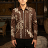 Brown, Grey Embroidered Jacket - Bharat Reshma