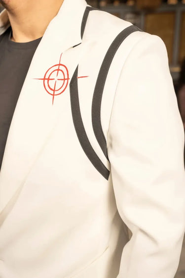 Ivory & Black Cross hand paint Coat