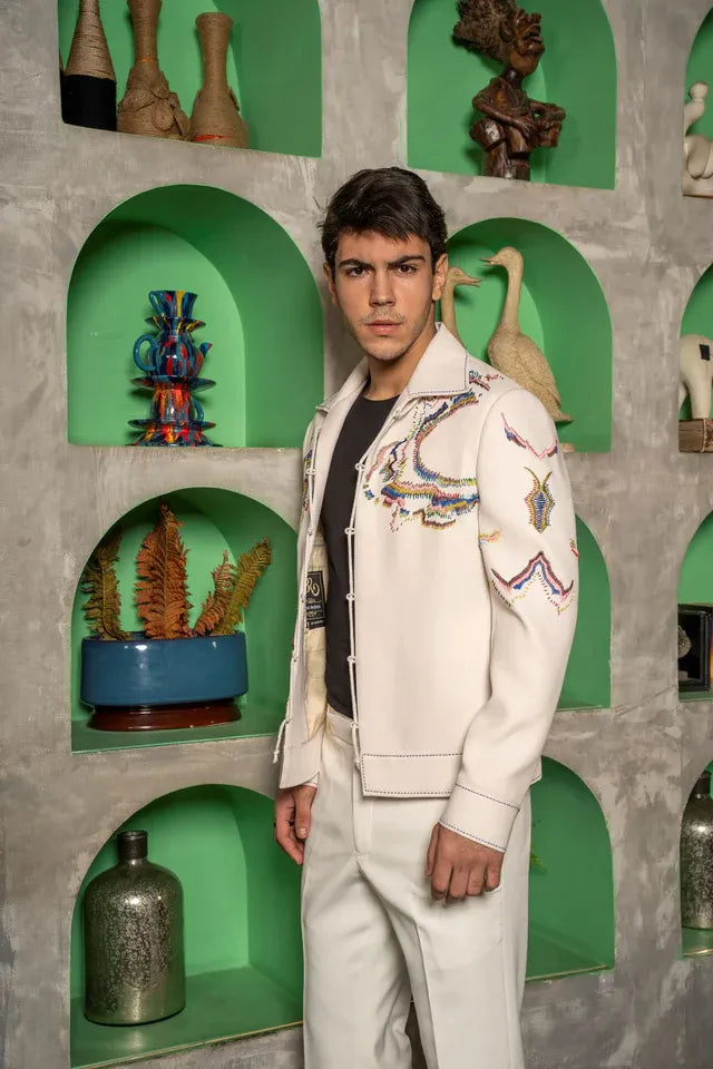 Ivory multi–Stroke Jacket