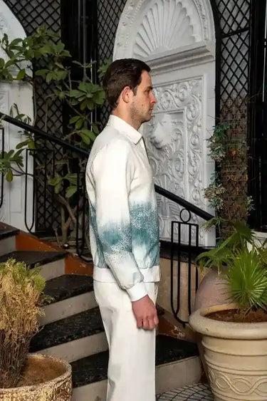 Ivory water Digital print Jacket
