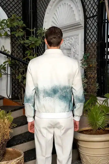 Ivory water Digital print Jacket
