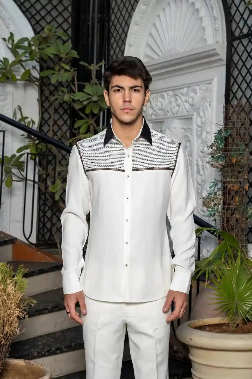 Ivory Black Stripe Shirt
