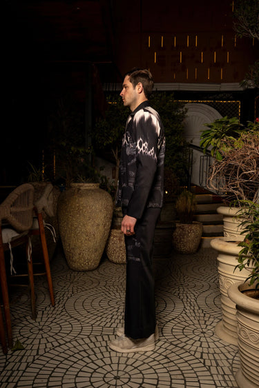 Black Sand Digital Print Co-Ord set - Bharat Reshma
