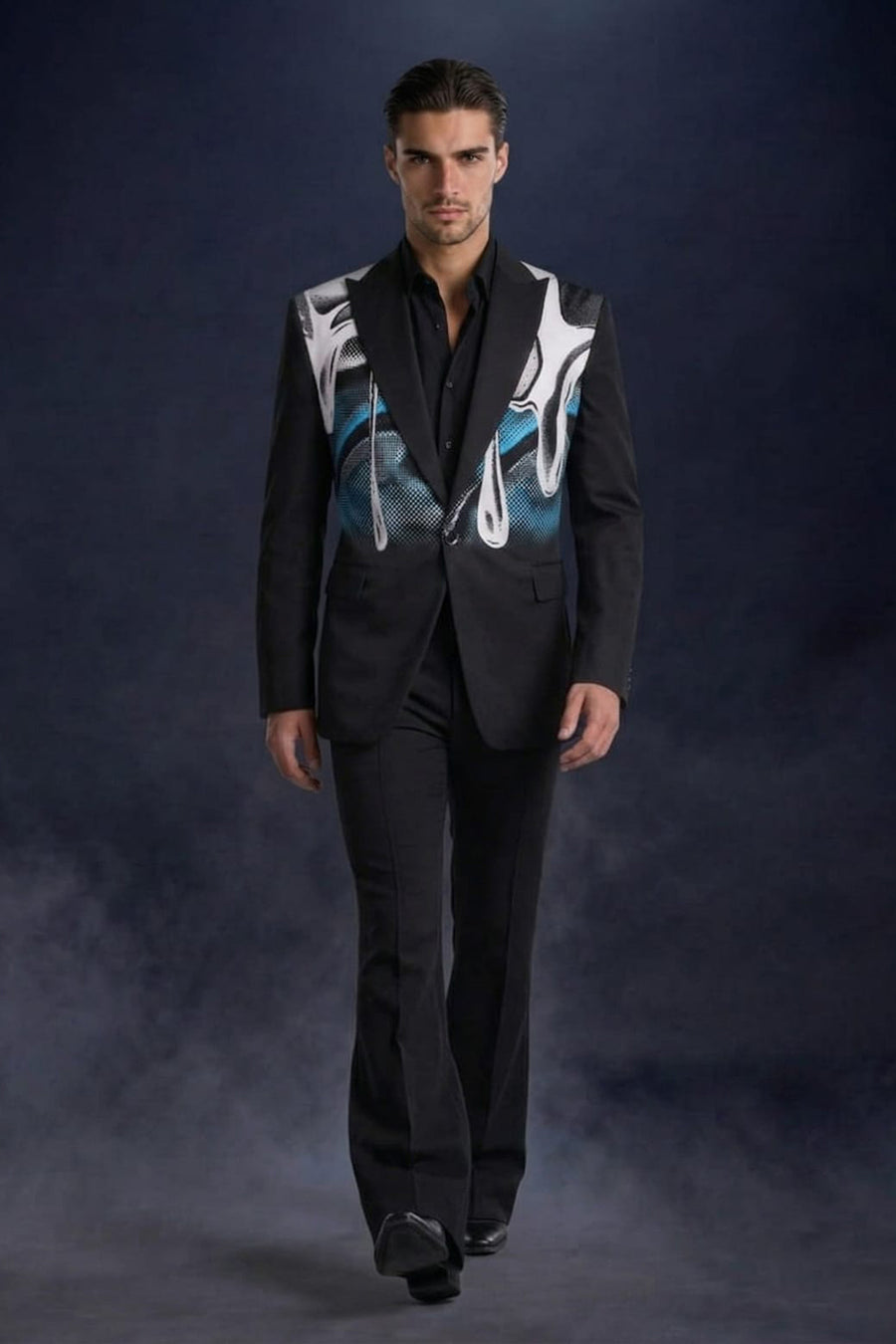 Black Drip Digital Coat Set