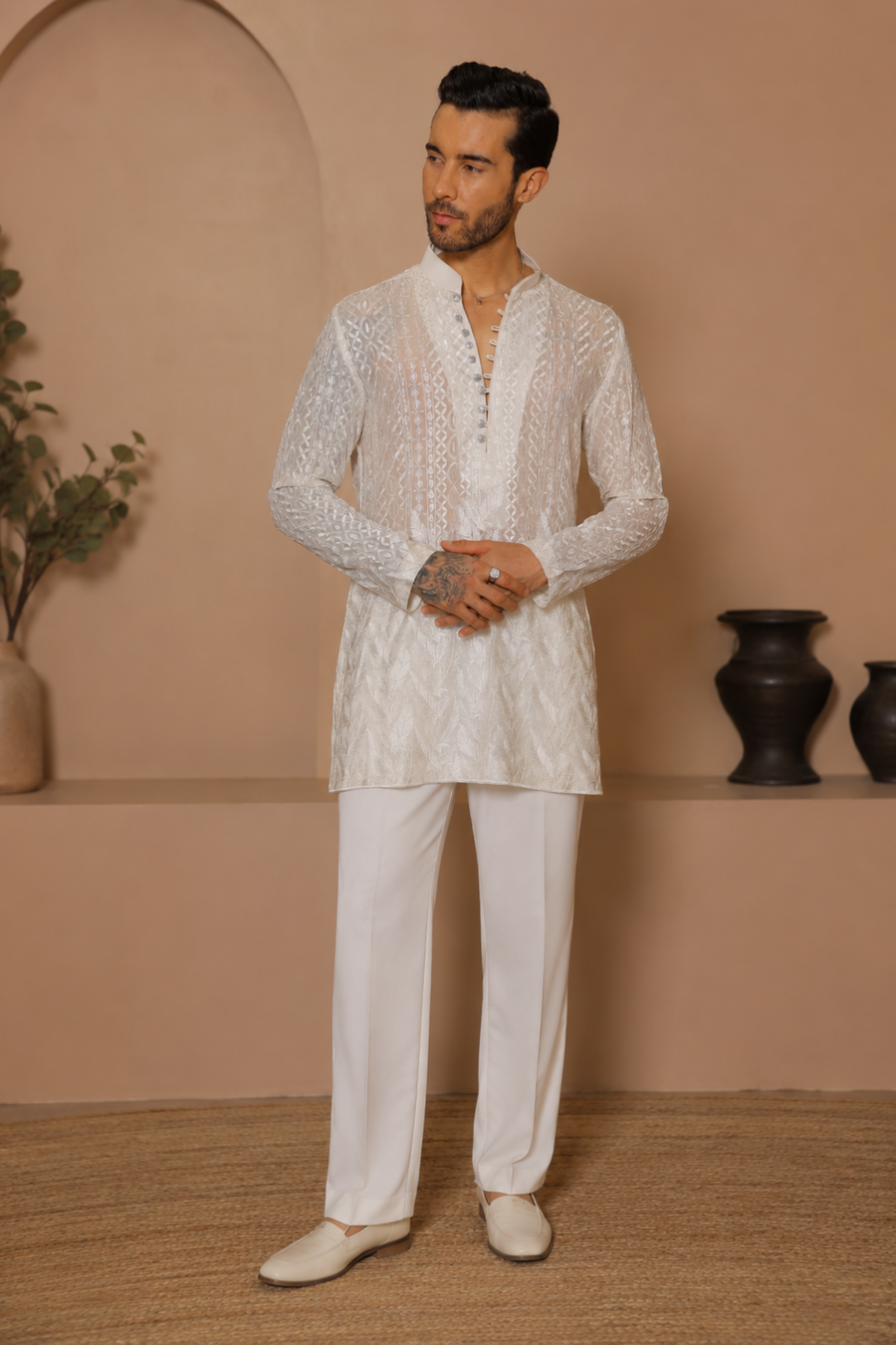 Ivory Flora Whisper Kurta