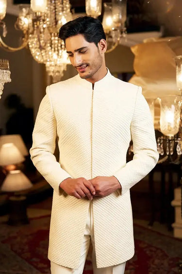Ivory Pearl Pintuck Indo-Western