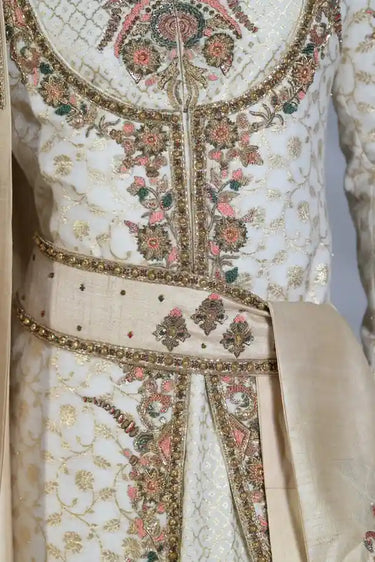 Designer French knots Zari work sherwani