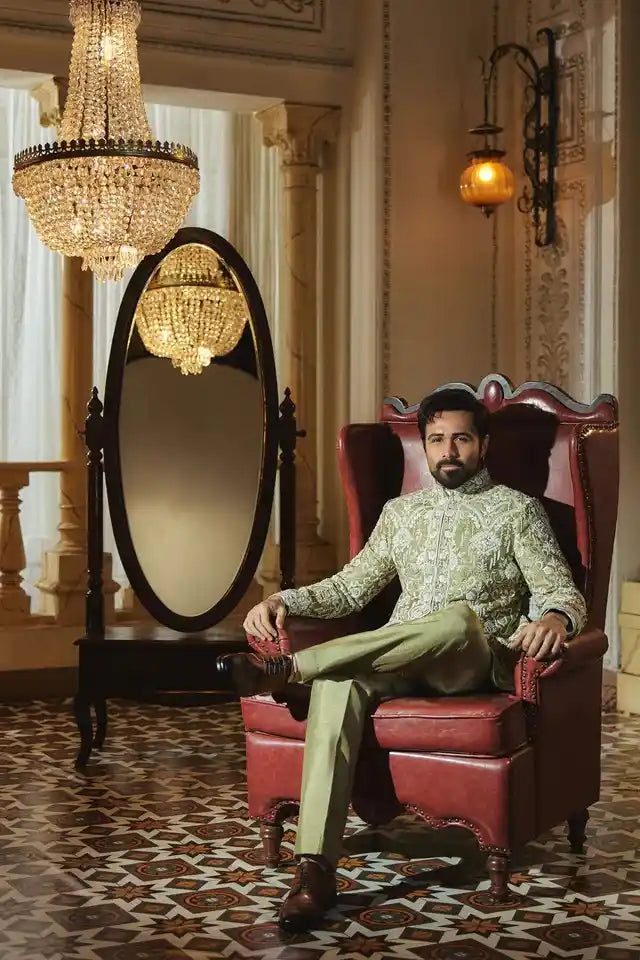 Emraan Hashmi in pure pistachio harmony Bandhgala