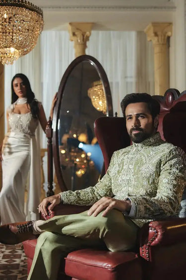 Emraan Hashmi in pure pistachio harmony Bandhgala