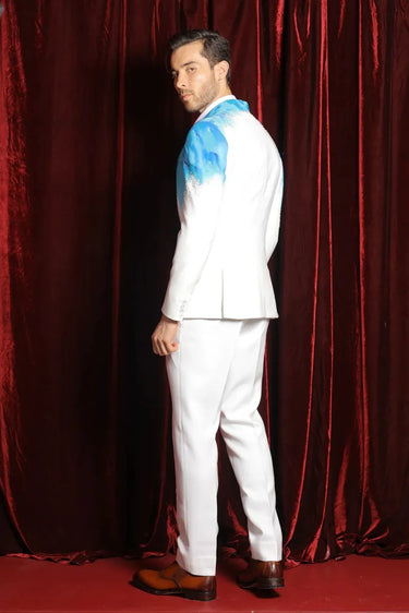 Ivory blue flow tuxedo set