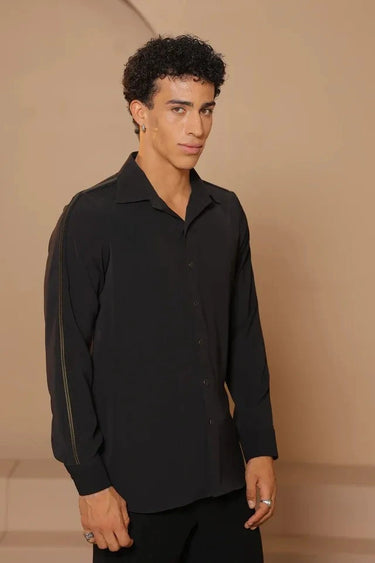 Black bold chain rubber print Shirt