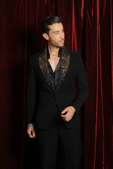 Golden noir tuxedo set