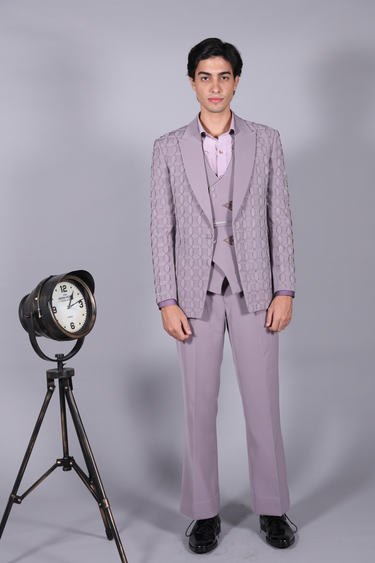 Designer Floral Detailing 3 Piece Suit