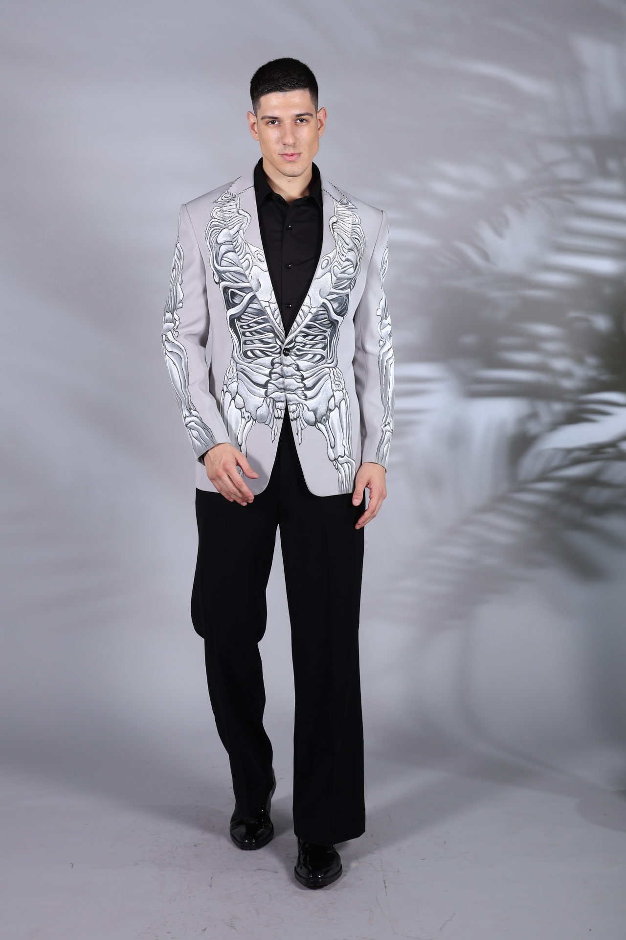 Dramatic Touch Grey and Black Suit