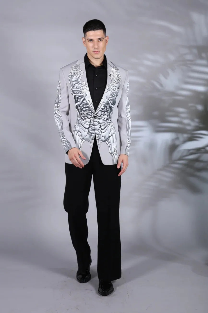 Dramatic Touch Grey and Black Suit