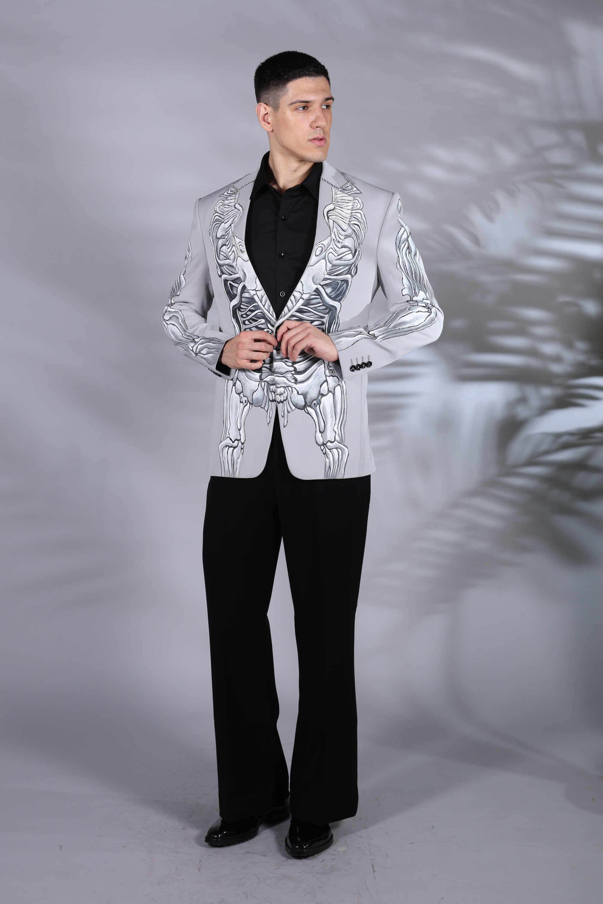 Dramatic Touch Grey and Black Suit Ice Gray XS - Main Image