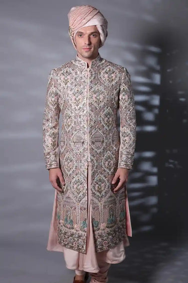 Dusky Pink Embroidered Sherwani